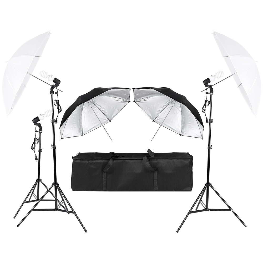 Photography Umbrella Light - 3*45W fotografía vídeo retrato estudio día