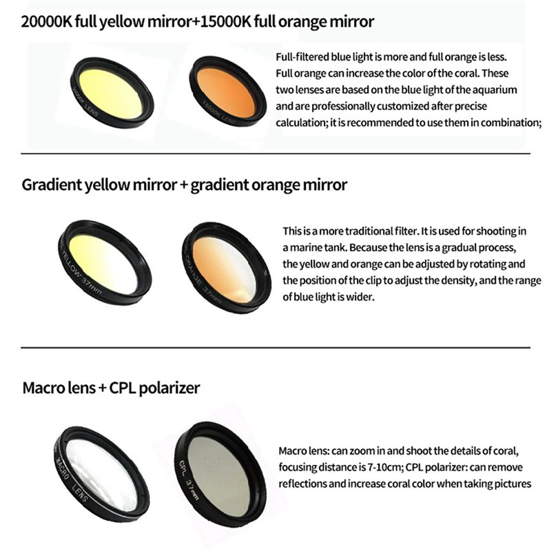 Lente para Acuario 4X, Filtro  - Photography Yellow Filter reseña y precio