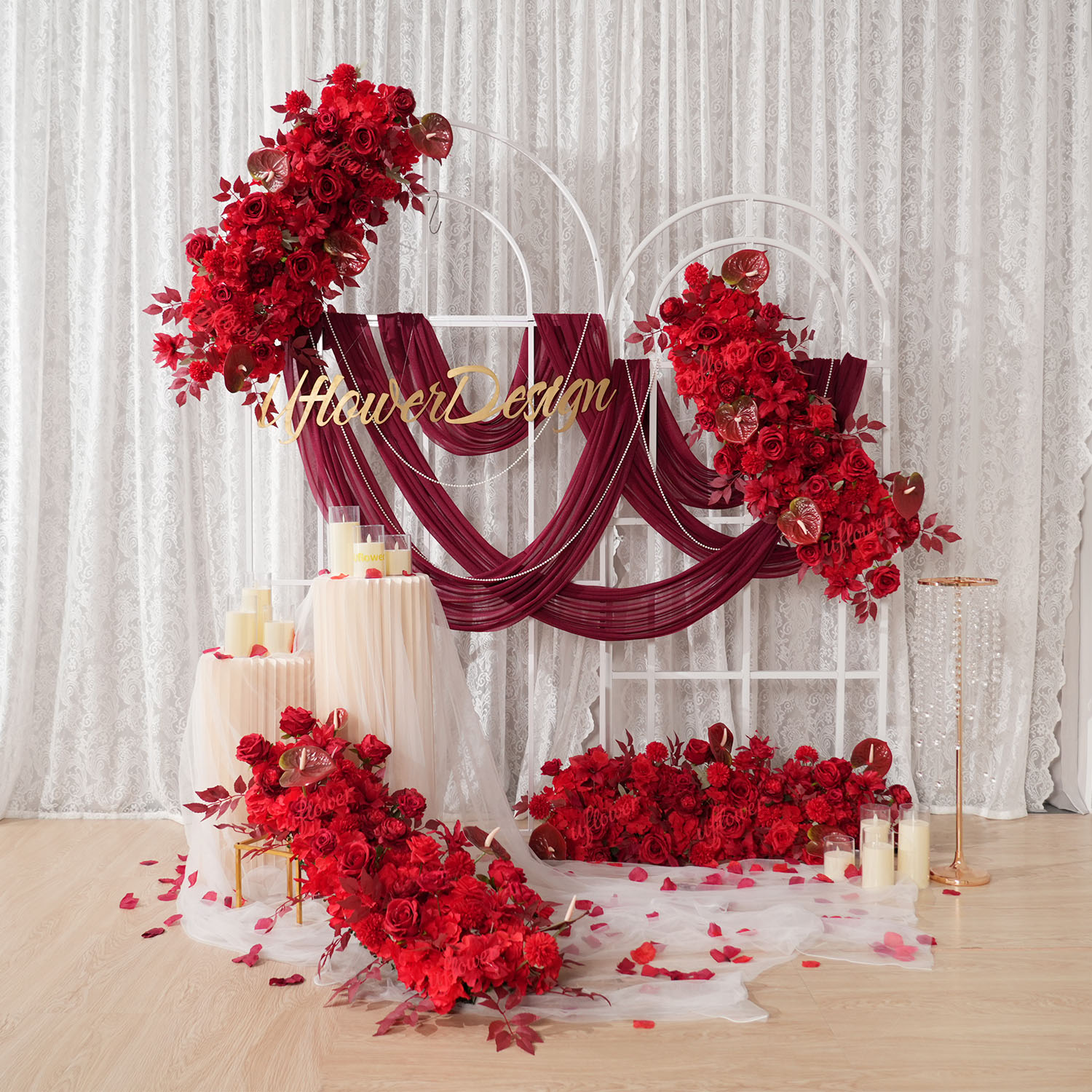 Uflower fila de flores rojas a - Photography Graduation reseña y precio